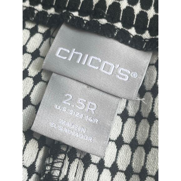 Women's Chico's Brigitte Black White Grid Stretch Ankle Pants Size 14 R - Picture 2 of 6